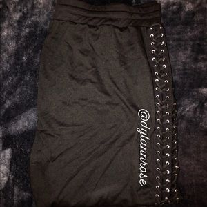 NWOT Black Lace Up Joggers